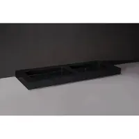 Forzalaqua palermo doppio wastafel 140.5x51.5x9 cm graniet gezoet met 2 kraangaten