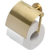 Geesa Toiletrolhouder Nemox met Klep Geborsteld Goud