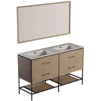 Differnz Industrial badkamermeubelset 140x82x46cm FSC MFC board / Wit keramiek Forest mat 36.011.91