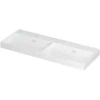 Ink Urban Meubelwastafel 120x45cm Keramiek - Dubbel - 2 Kraangaten - Glans Wit - 8718835001117 - Rechthoekig - Wastafels, Meubelwastafels