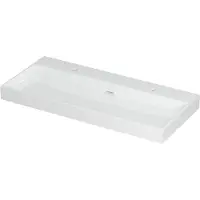 Ink Urban Meubelwastafel 100x45cm Keramiek - 2 Kraangaten - Glans Wit - 8718835001070 - Rechthoekig - Wastafels, Meubelwastafels