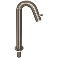 Ink Fonteinkraan - 29cm - staand - gebogen - messing nikkel geborsteld 9902362