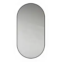 Looox Mirror collection spiegel – ovaal – 45x90 cm – indirecte LED rondom – Zwart mat spblovcct4590