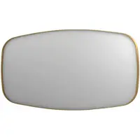 Ink SP29 Spiegel Contour In Kader 160x80cm - Geborsteld Mat Goud - Glas - Afgeronde Hoeken - Spiegels, Badkamerspiegels - 8718835162580
