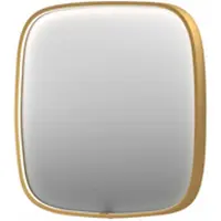 Ink SP31 Spiegel Contour In Kader 80x80cm Directe LED - Geborsteld Mat Goud - Glas - Vierkant - Spiegels, Badkamerspiegels - 8718835163365