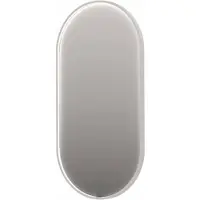 Ink SP28 Spiegel Ovaal In Kader 50x100cm Directe LED - Mat Wit - Glas - Ovaal - Spiegels, Badkamerspiegels - 8718835161972
