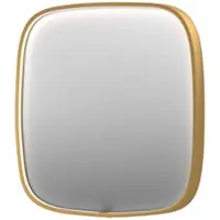Ink SP31 Spiegel Contour In Kader 100x100cm Directe LED - Geborsteld Mat Goud - Glas - Vierkant - Spiegels, Badkamerspiegels - 8718835163426