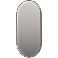 Ink SP28 Spiegel 40x80cm - LED Verlichting Rondom, Geborsteld RVS - Glas - Ovaal - Spiegels - Badkamerspiegels - 8718835161934