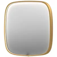 Ink SP31 Spiegel Contour In Kader 60x60cm Directe LED - Geborsteld Mat Goud - Glas - Vierkant - Spiegels, Badkamerspiegels - 8718835163303