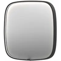 Ink SP31 Spiegel Contour In Kader 80x80cm Directe LED - Mat Zwart - Glas - Vierkant - Spiegels, Badkamerspiegels - 8718835163341