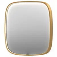 Ink SP31 Spiegel Contour In Kader 40x40cm Directe LED - Geborsteld Mat Goud - Glas - Vierkant - Spiegels, Badkamerspiegels - 8718835163242