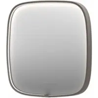 Ink SP31 Spiegel Contour In Kader 80x80cm Directe LED - Geborsteld RVS - Glas - Vierkant - Spiegels, Badkamerspiegels - 8718835163372
