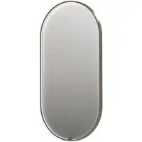 Ink SP28 Spiegel Ovaal In Kader 60x120cm Directe LED - Geborsteld RVS - Glas - Ovaal - Spiegels, Badkamerspiegels - 8718835162054