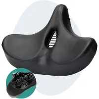 Voltano City XXXL Fietszadel Met Uitsparing - Unisex - Extra Breed Fietszadel - Zwart