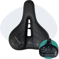 Voltano Dames Fietszadel - Zwart - Uitsparing - Waterdicht - Elastomeer Vering - Gratis Zadelstrop