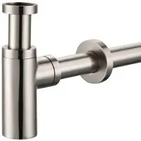 Plieger designbekersifon rond 5/4 met muurbuis 30cm met rozet inox