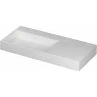 Ink United Wastafel 100x45cm Keramiek - Links - Zonder Kraangat - Mat Wit - 8718835165000 - Rechthoekig - Wastafels, Meubelwastafels
