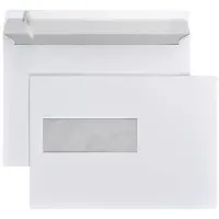 DULA - C5 Enveloppen A5 formaat wit - Met venster links - 229 x 162 mm - 250 stuks - Zelfklevend met plakstrip - 80 Gram