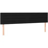 vidaXL Hoofdborden 180x5x78/88 cm stof zwart