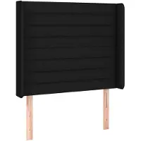 vidaXL Hoofdbord met randen 93x16x118/128 cm stof zwart