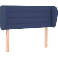 vidaXL Hoofdbord met randen 103x23x78/88 cm stof blauw