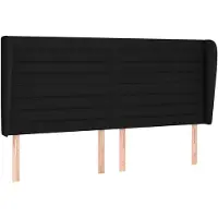 vidaXL Hoofdbord met randen 183x23x118/128 cm stof zwart