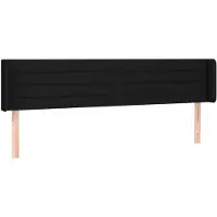 vidaXL Hoofdbord met randen 163x16x78/88 cm stof zwart