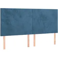 vidaXL Hoofdbord donkerblauw 160x5x118/128 cm fluweel