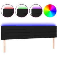 vidaXL Hoofdbord LED 180x5x78/88 cm stof zwart