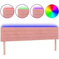 vidaXL Hoofdbord LED 200x5x78/88 cm fluweel roze