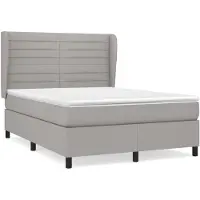 vidaXL Boxspring met matras stof lichtgrijs 140x200 cm