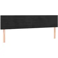 vidaXL Hoofdborden 180x5x78/88 cm fluweel zwart