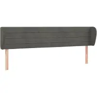 vidaXL Hoofdbord met randen 183x23x78/88 cm fluweel donkergrijs