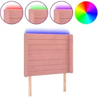 vidaXL Hoofdbord LED 93x16x118/128 cm fluweel roze