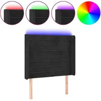 vidaXL Hoofdbord LED 93x16x118/128 cm fluweel zwart