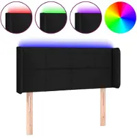 vidaXL Hoofdbord LED 93x16x78/88 cm stof zwart