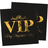 SANTEX VIP thema feest servetten - 20x stuks - 33 x 33 cm - papier - goud/zwart themafeest - Feestservetten