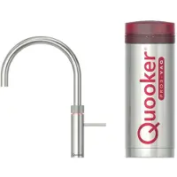 Quooker PRO 3 RVS, Inclusief Fusion Round, Koud, Warm en Kokend Water met Kindveilige Bedieningsknop