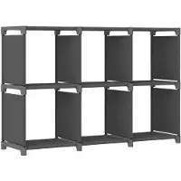 vidaXL Kast met 6 vakken 103x30x72,5 cm stof grijs