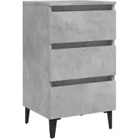 vidaXL Nachtkastje met metalen poten 40x35x69 cm betongrijs
