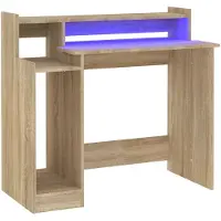 vidaXL Bureau met LED-verlichting 97x45x90 cm hout sonoma eikenkleurig