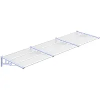 vidaXL Deurluifel 297,5x90 cm polycarbonaat grijs en transparant