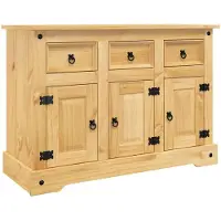 vidaXL Dressoir "Corona" Bruin 112x44x78 cm Massief Hout Mexicaans Dennenhout