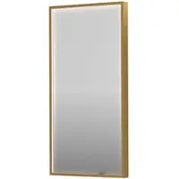 Ink SP19 Spiegel In Kader 40x80cm Directe LED Verlichting Rondom - Geborsteld Mat Goud - Glas - Rechthoekig - Spiegels, Badkamerspiegels - 8718835176228