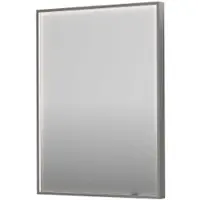 Ink SP19 Spiegel In Kader 60x80cm Directe LED Verlichting Rondom - Geborsteld RVS - Glas - Rechthoekig - Spiegels, Badkamerspiegels - 8718835176334