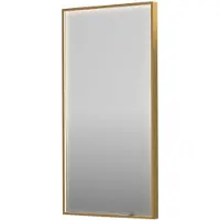 Ink SP19 Spiegel In Kader 50x100cm Directe LED Verlichting Rondom - Geborsteld Mat Goud - Glas - Rechthoekig - Spiegels, Badkamerspiegels - 8718835176273