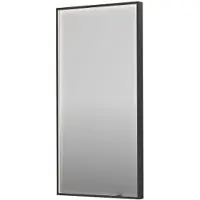 Ink SP19 Spiegel In Kader 50x100cm Directe LED Verlichting Rondom - Geborsteld Metal Black - Glas - Rechthoekig - Spiegels, Badkamerspiegels - 8718835176303
