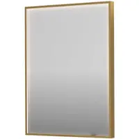 Ink SP19 Spiegel In Kader 60x80cm Directe LED Verlichting Rondom - Geborsteld Mat Goud - Glas - Rechthoekig - Spiegels, Badkamerspiegels - 8718835176327