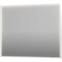 Ink SP19 Spiegel In Kader 100x80cm Directe LED Verlichting Rondom - Mat Wit - Glas - Rechthoekig - Spiegels, Badkamerspiegels - 8718835176518