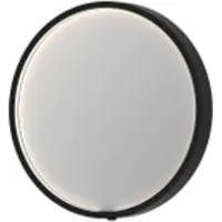 Ink SP24 Spiegel Rond In Kader 40cm Directe LED - Geborsteld Metal Black - Aluminium, Glas - Rond - Spiegels, Badkamerspiegels - 8718835176167